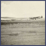 August 1944 - a 464th B-24 comes in for a landing at Pantanella.