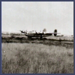 A 464th bomber on the runway.